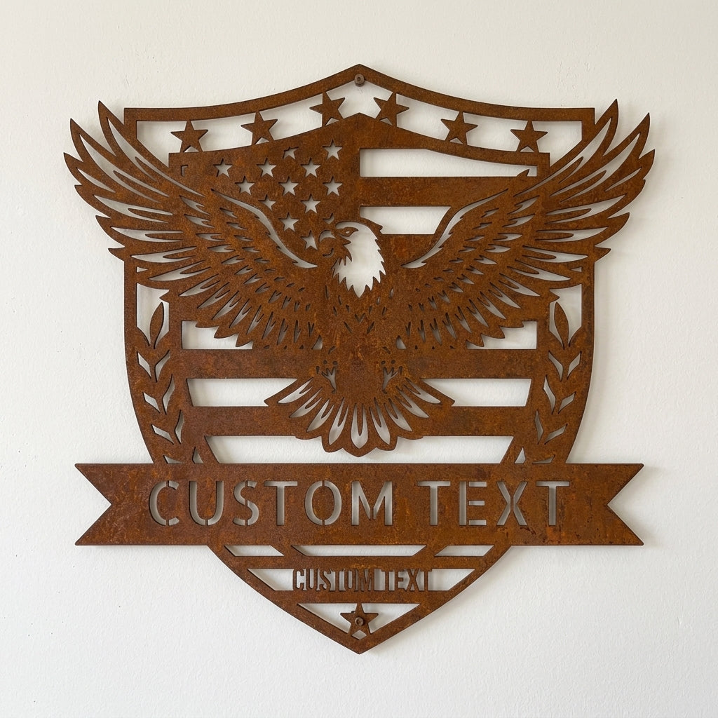 Custom Metal Wall Art - Personalized Text Patriotic American Sign Copper