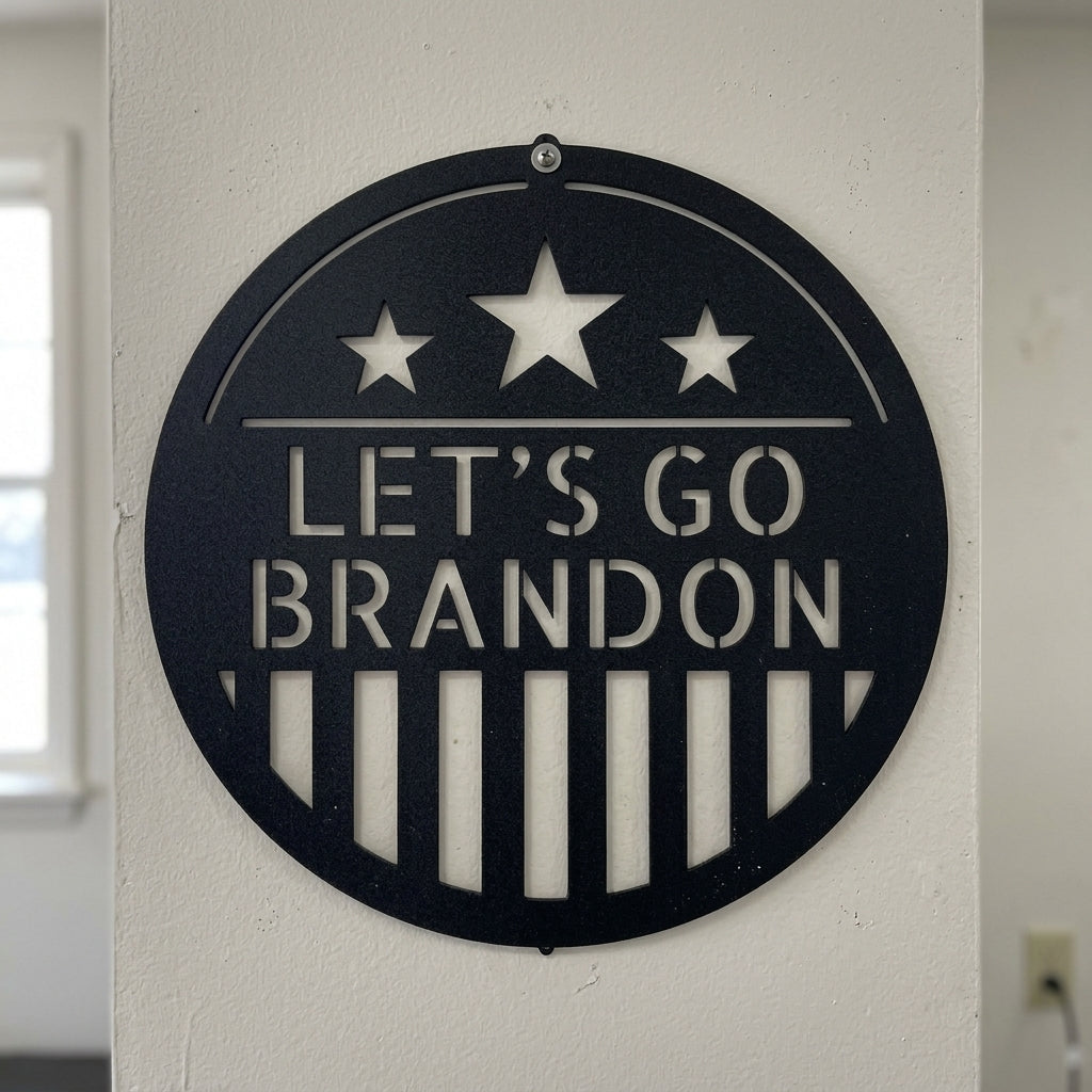 Custom Metal Wall Art - Personalized Patriotic Sign Black