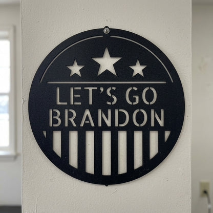 Custom Metal Wall Art - Personalized Patriotic Sign Black