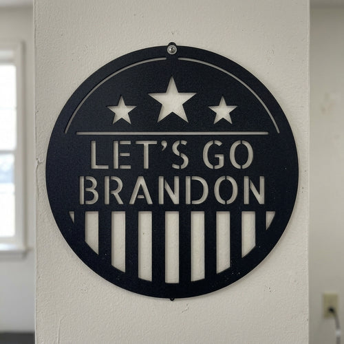 Custom Metal Wall Art - Personalized Patriotic Sign Black