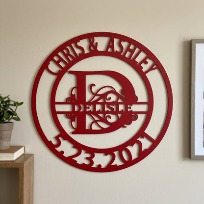 Custom Metal Wall Art - Personalized Split Letter Name Sign