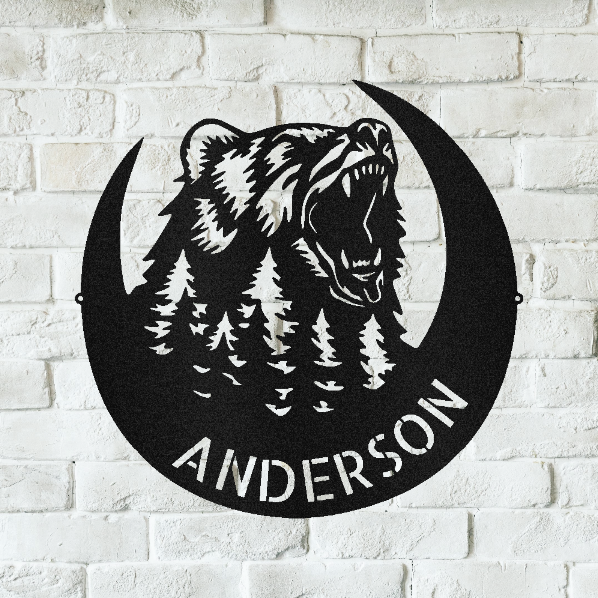 Roaring Bear Personalized Gifts - Custom Metal Sign Black