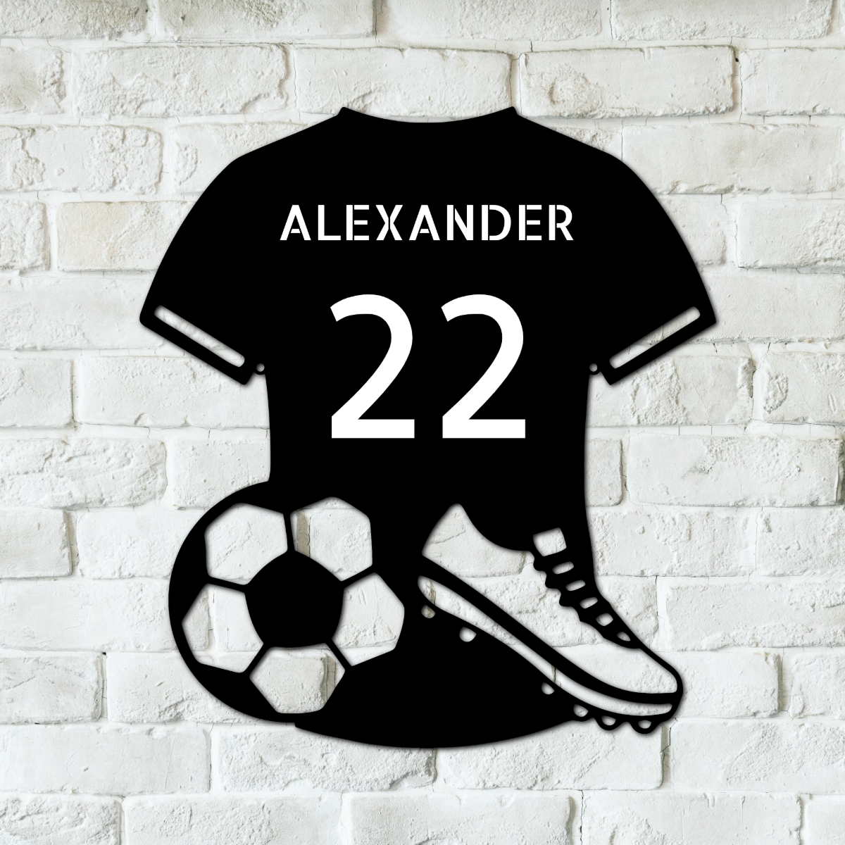 Soccer Jersey Personalized Gifts - Custom Metal Sign Black