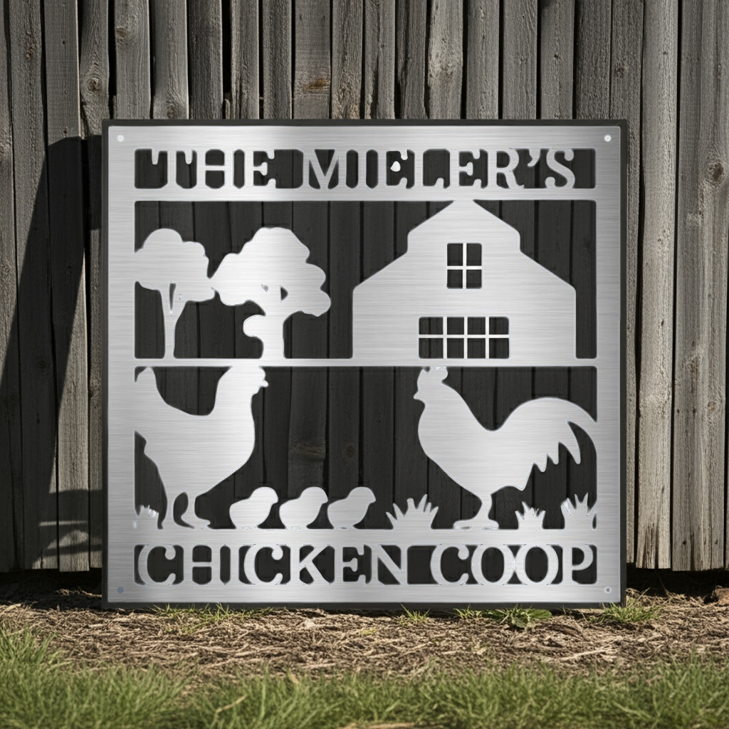 Custom Metal Wall Art - Homestead Chicken Coop Sign