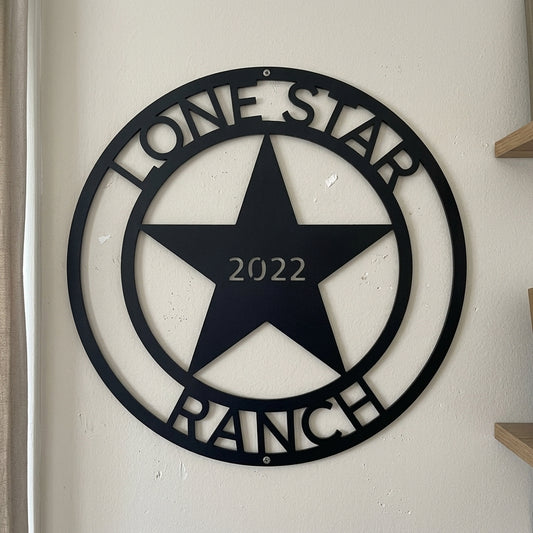 Custom Metal Wall Art - Personalized Texas Sign Black
