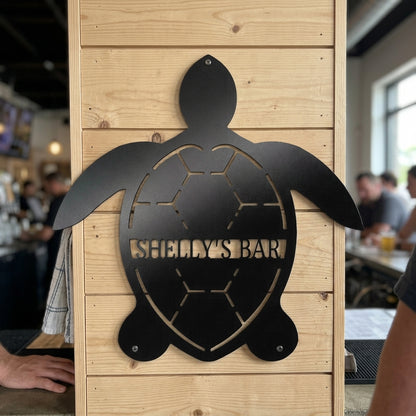 Custom Metal Wall Art - Personalized Sea Turtle Monogram Sign