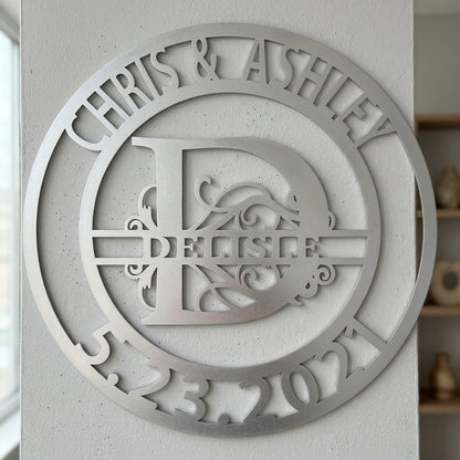 Custom Metal Wall Art - Personalized Split Letter Name Sign