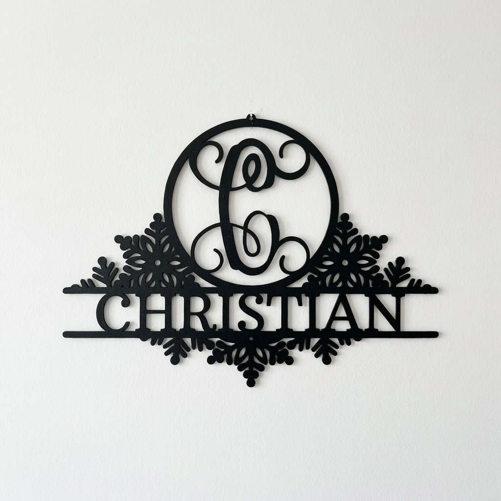 Custom Metal Wall Art - Personalized Winter Sign