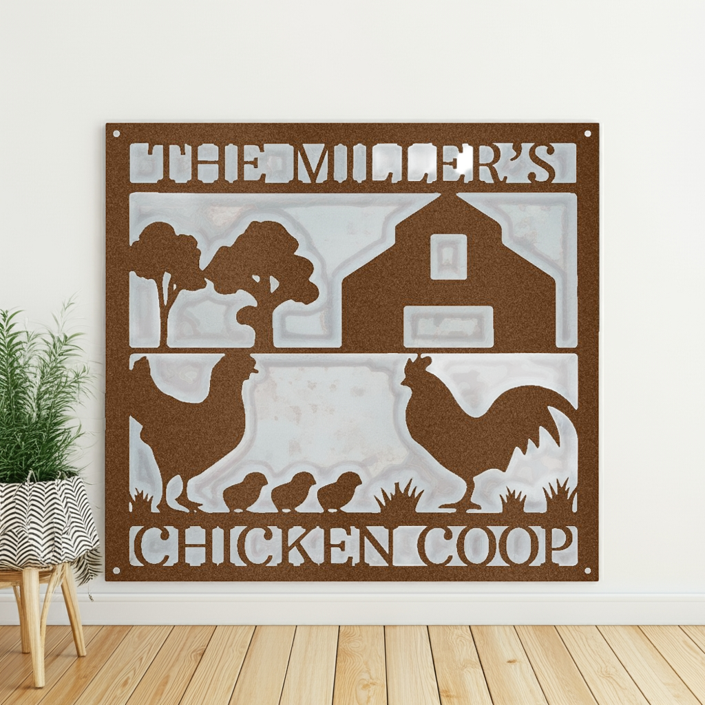 Custom Metal Wall Art - Homestead Chicken Coop Sign