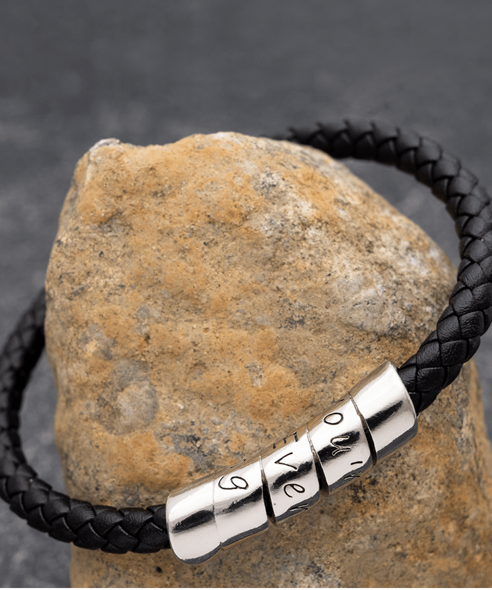 Braver Stronger Smarter Gift For Son Leather Bracelet Precious