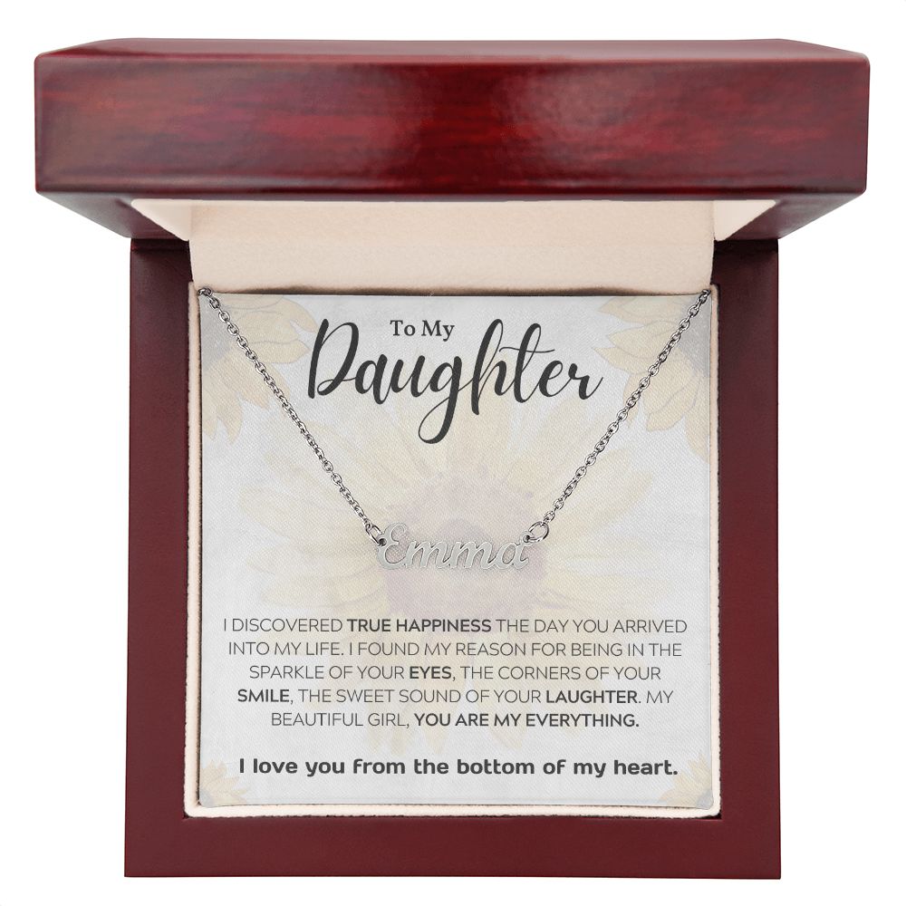 I Discovered True Happiness Gift For Daughter Custom Name Necklace - Precious Engraved