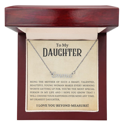 I Will Choose Your Happiness Gift For Daughter Custom Name Necklace - Precious Engraved