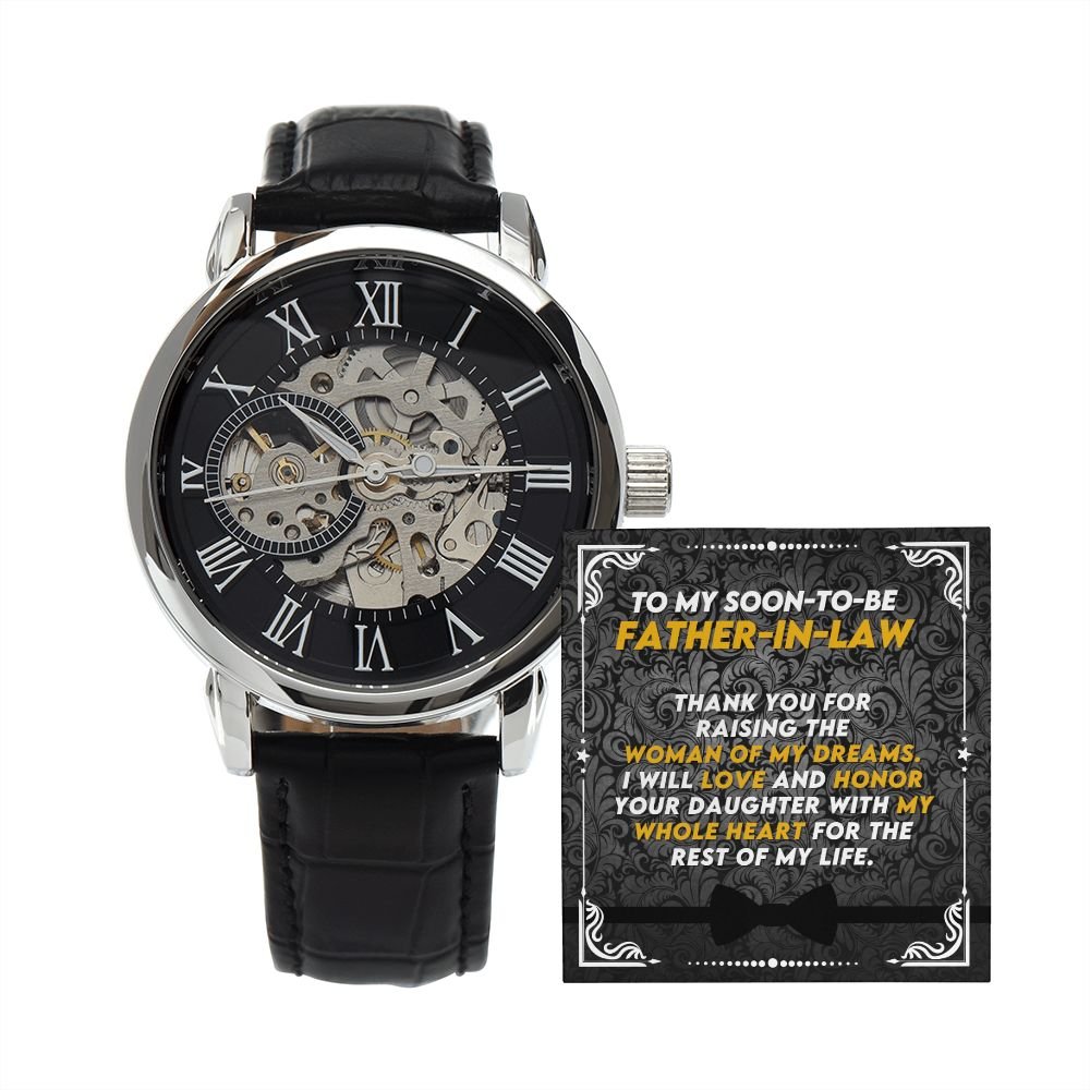 I Will Love And Honor Your Daughter Gift For Father In Law Men's Openwork Watch - Precious Engraved