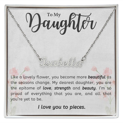 Like a Lovely Flower Gift For Daughter Custom Name Necklace - Precious Engraved