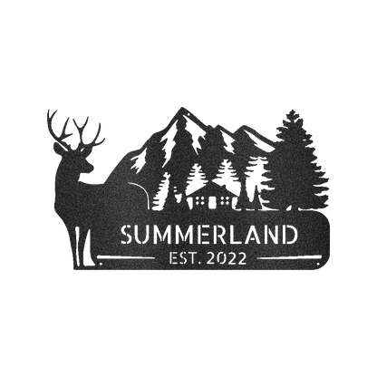 Country Cottage Personalized Gifts - Custom Metal Sign Black