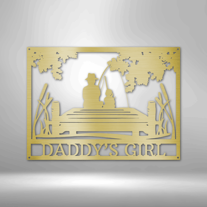 Daddy Daughter Memorial Personalized Gifts - Custom Metal Sign Gold