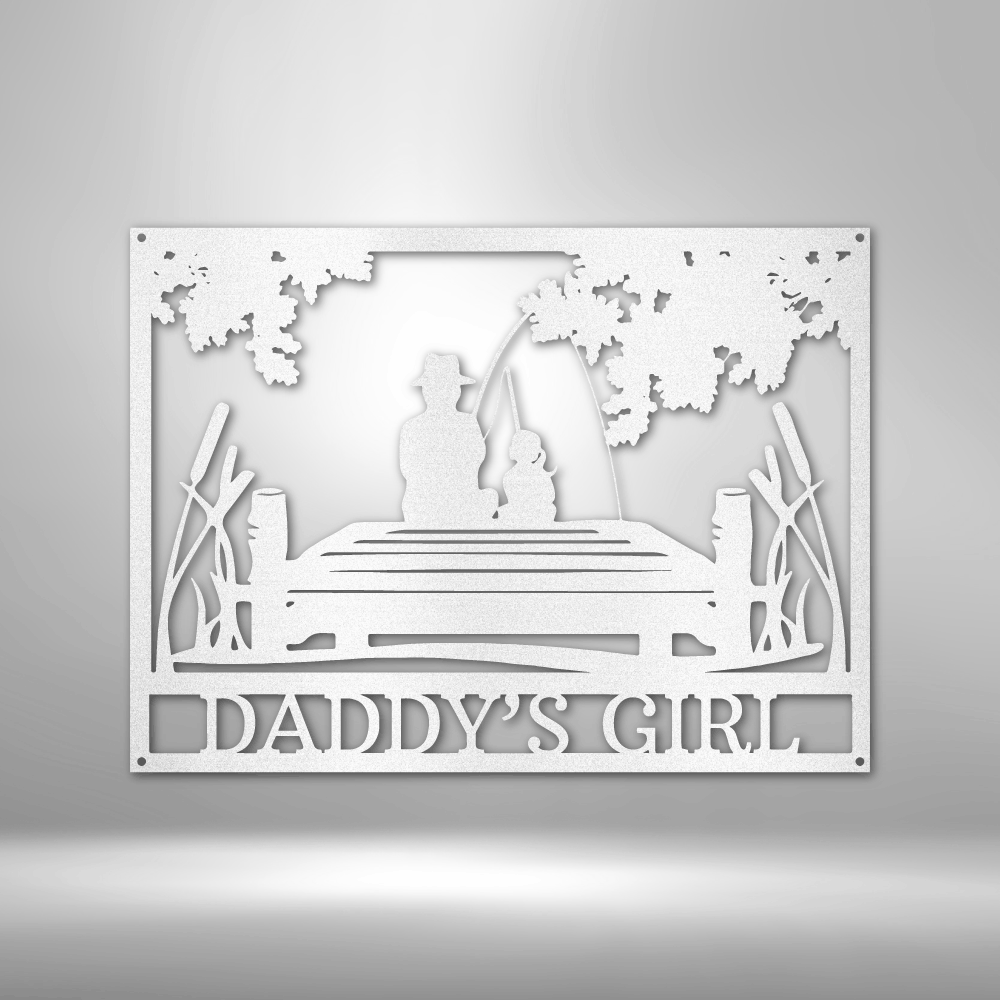 Metal Art For Wall Custom Daddy Daughter Father Classic Metal Sign - Precious Engraved