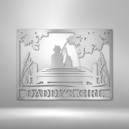 Daddy Daughter Memorial Personalized Gifts - Custom Metal Sign Silver