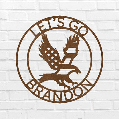 Let's Go Brandon Monogram - Custom Metal Sign Copper