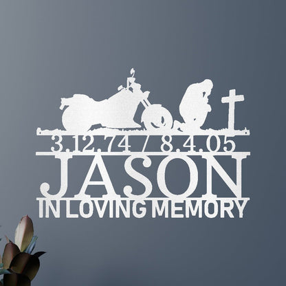 Motorcycle Remembrance Personalized Gifts - Custom Metal Sign White