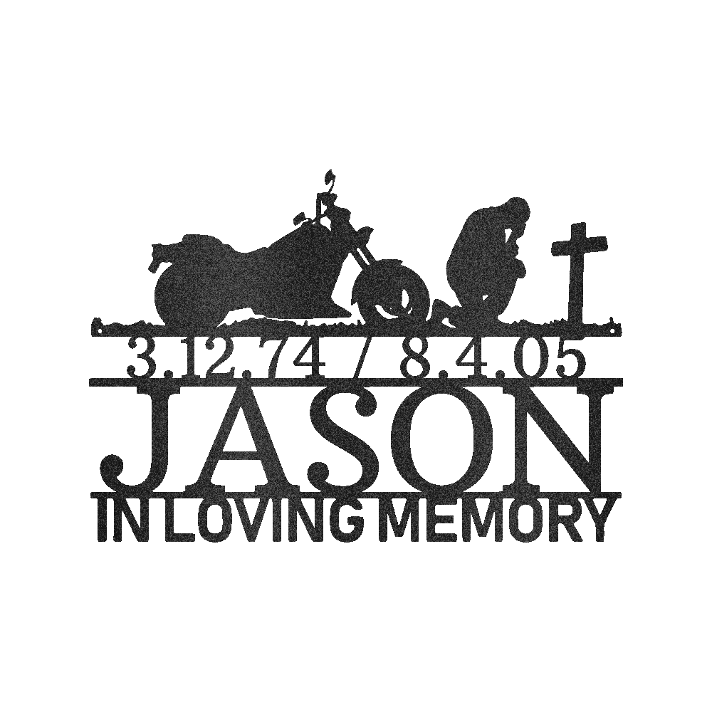 Metal Art For Wall Motorcycle In Loving Memory Remembrance Day Custom Classic Metal Sign - Precious Engraved