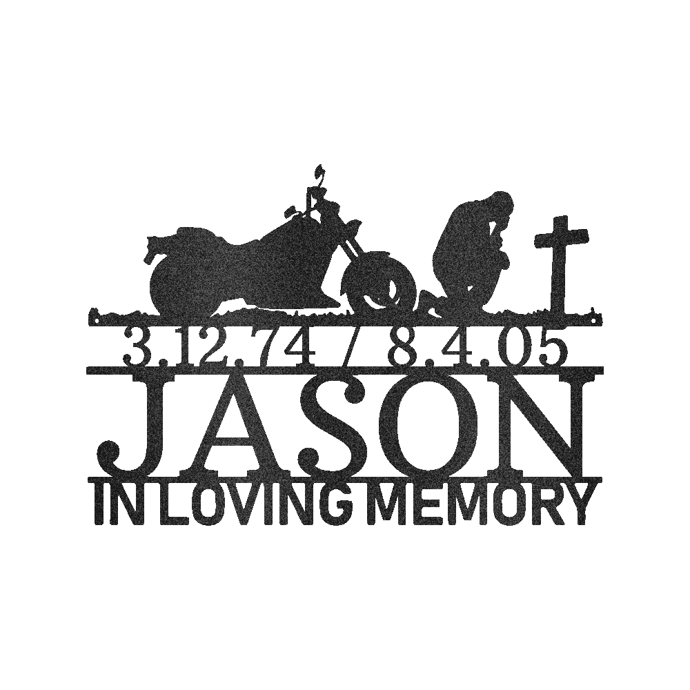 Motorcycle Remembrance Personalized Gifts - Custom Metal Sign Black