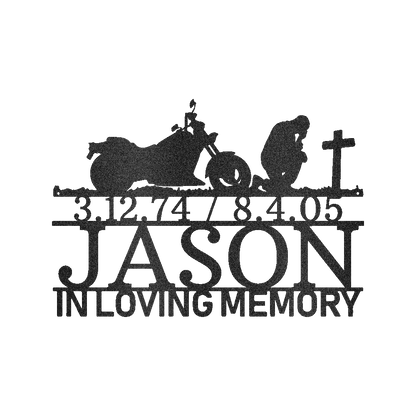 Motorcycle Remembrance Personalized Gifts - Custom Metal Sign Black
