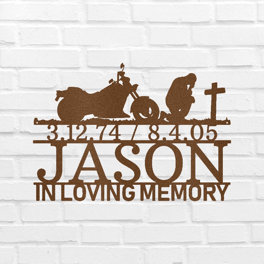 Motorcycle Remembrance Personalized Gifts - Custom Metal Sign Copper