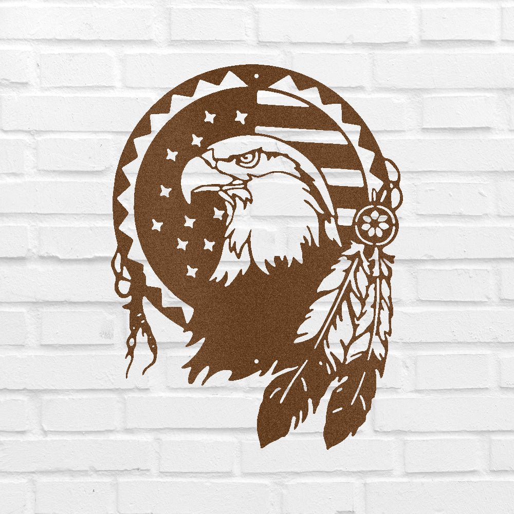 Metal Art For Wall Native Eagle Classic Metal Sign - Precious Engraved