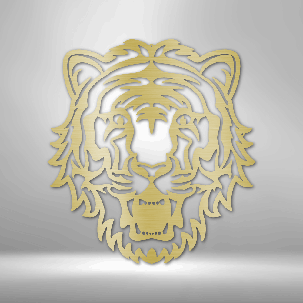 Metal Sign Wall Art, Eye of the Tiger Gold