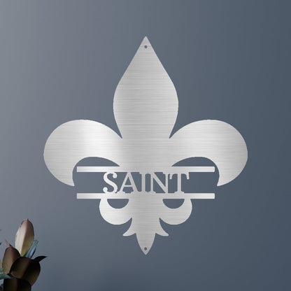 Classic Fleur De Lis Personalized Gifts - Custom Metal Sign Silver