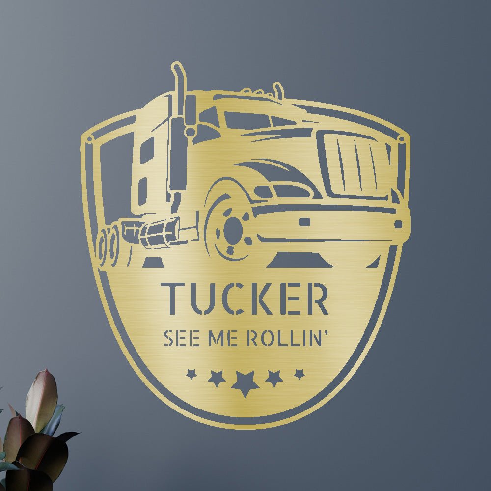 Custom Metal Wall Art - Personalized Trucking Sign