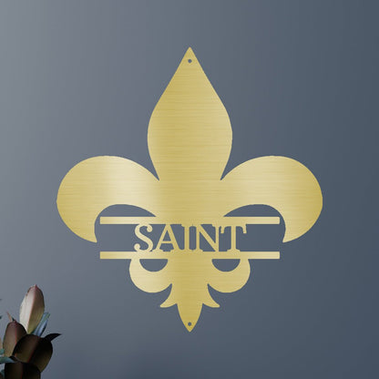 Classic Fleur De Lis Personalized Gifts - Custom Metal Sign Gold