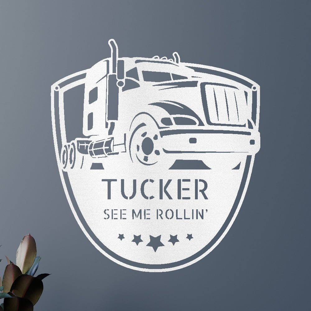 Custom Metal Wall Art - Personalized Trucking Sign