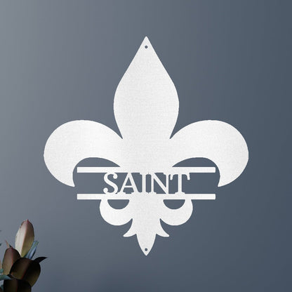 Classic Fleur De Lis Personalized Gifts - Custom Metal Sign White