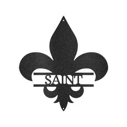 Classic Fleur De Lis Personalized Gifts - Custom Metal Sign Black