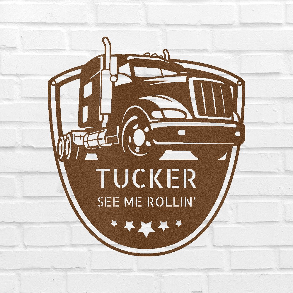 Custom Metal Wall Art - Personalized Trucking Sign