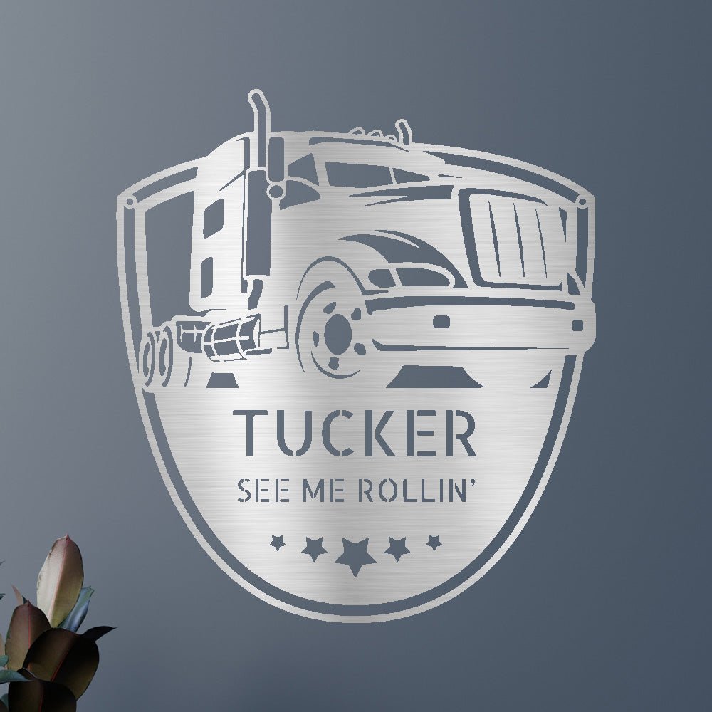 Custom Metal Wall Art - Personalized Trucking Sign