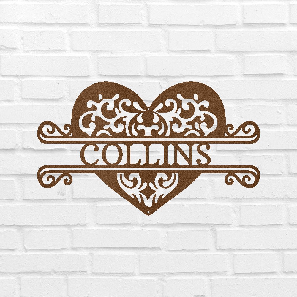 Custom Metal Wall Art - Personalized Heart Sign