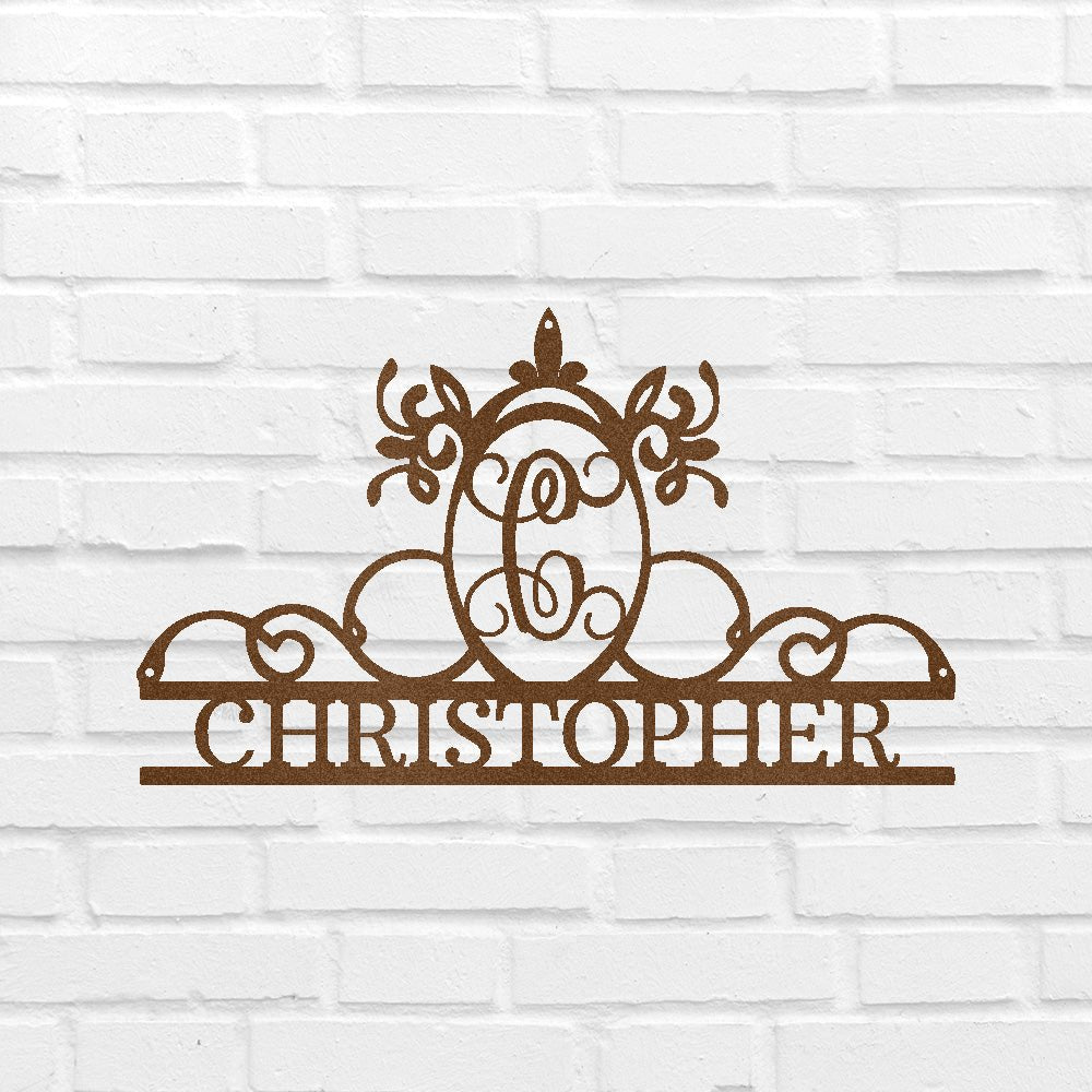 Custom Metal Wall Art - Personalized Monogram Sign