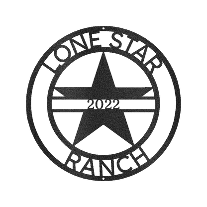 The Lone Star State Symbol Personalized Gifts - Custom Metal Sign Black