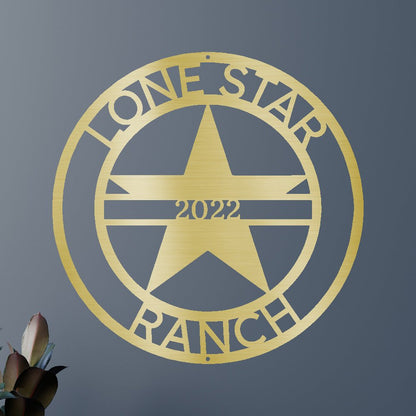 The Lone Star State Symbol Personalized Gifts - Custom Metal Sign Gold