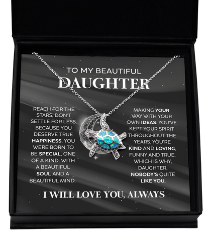 Reach For The Stars Daughter Gift Opal Turtle Necklace