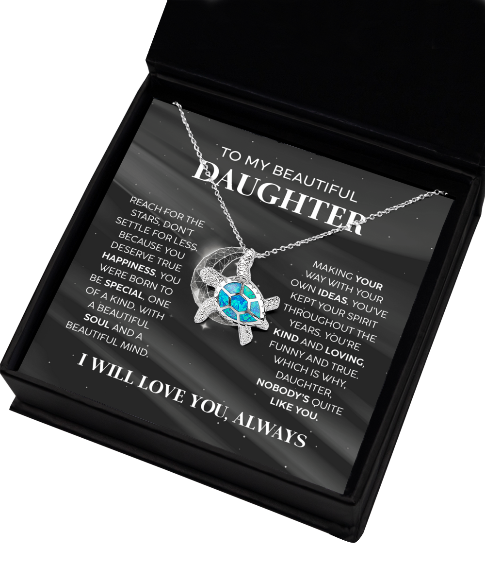 Reach For The Stars Daughter Gift Opal Turtle Necklace