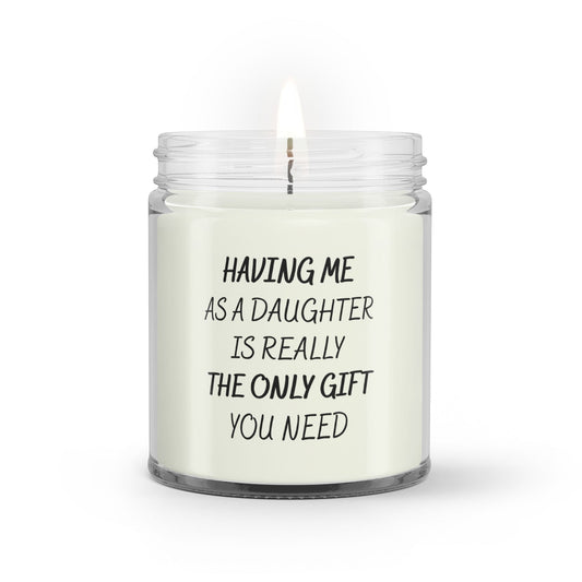 Mother's Day Father's Day Gifts From Daughter Soy Wax Candle White - Vanilla