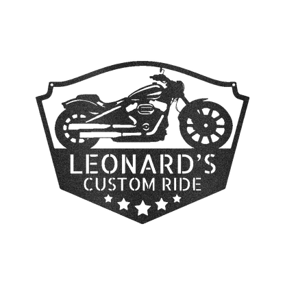 Motorcycle Decor - Custom Metal Sign Black
