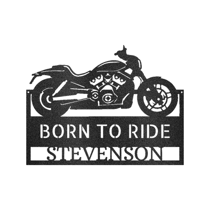 Motorcycle Decor - Custom Metal Sign Black
