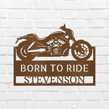 Motorcycle Decor - Custom Metal Sign Copper