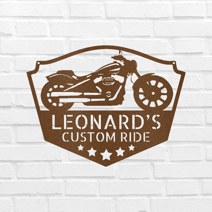 Motorcycle Decor - Custom Metal Sign Copper