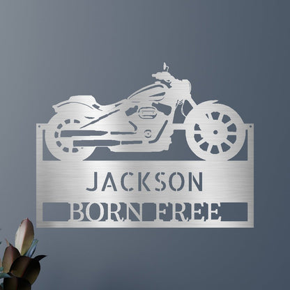 Motorcycle Personalized Gifts - Custom Metal Sign Silver